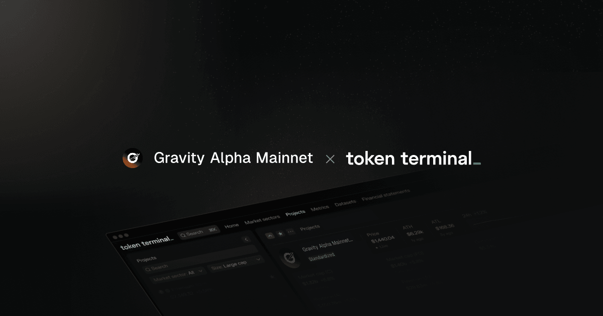Gravity Alpha Mainnet is live on Token Terminal
